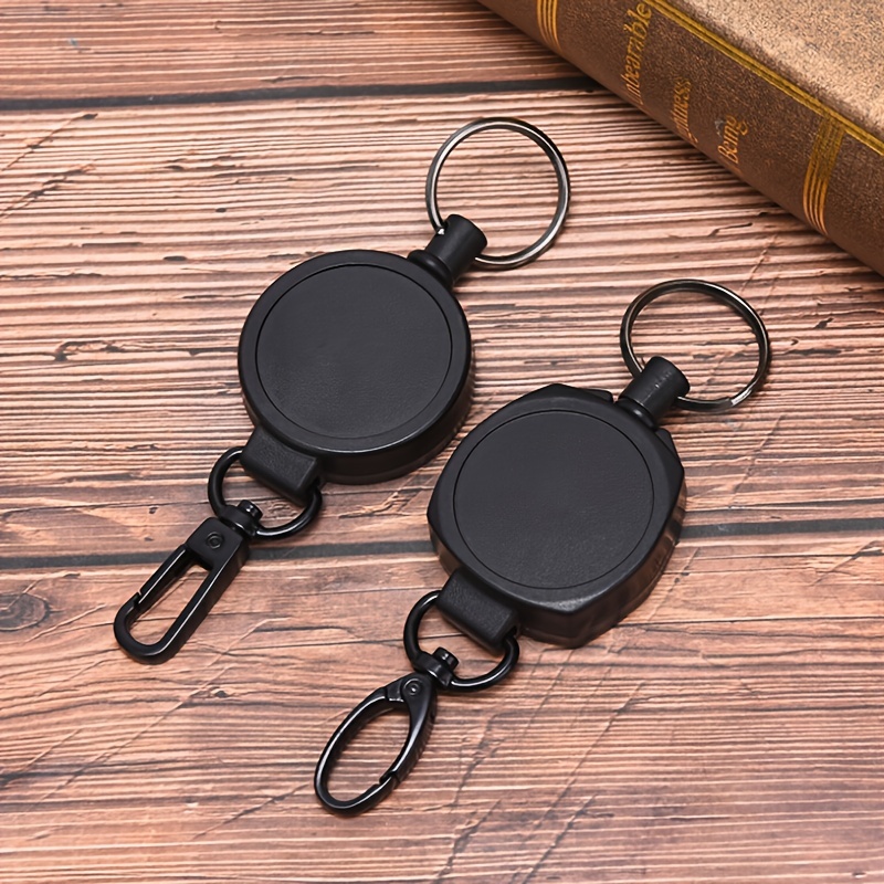 All Direction Pull Retractable Keychain Reels With Metal Key Chains & Belt  Clips 