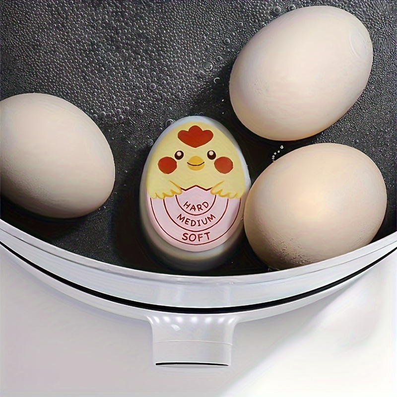 Hard Boiled Egg Cooker, Kitchen Gadget Egg Timer Silicone Heat Sensitive Reusable Color Changing Boiled Egg Timer