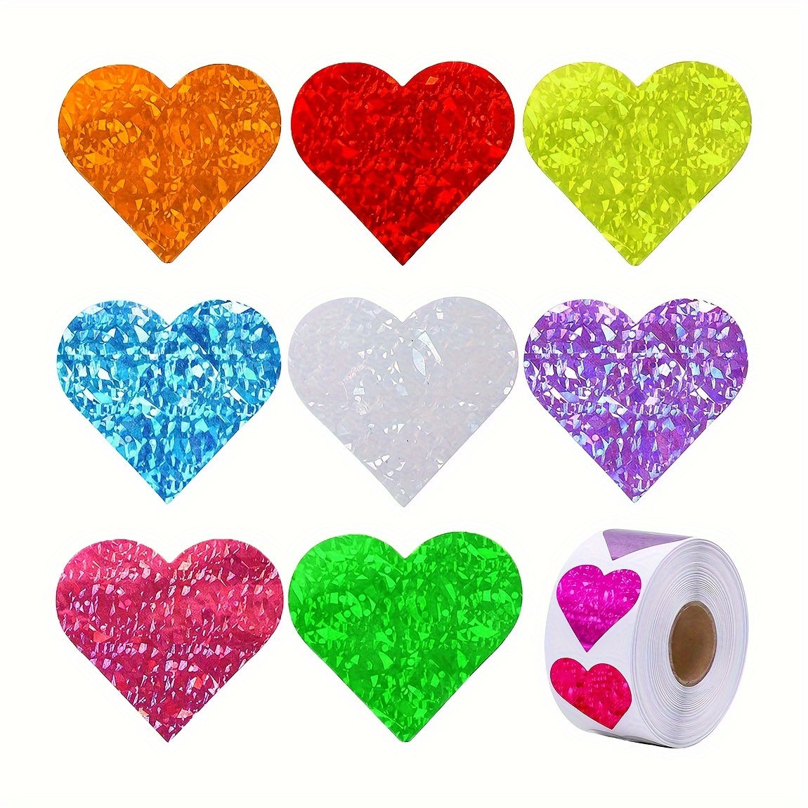 500 Stickers Color Heart shaped Stickers Round Stickers - Temu