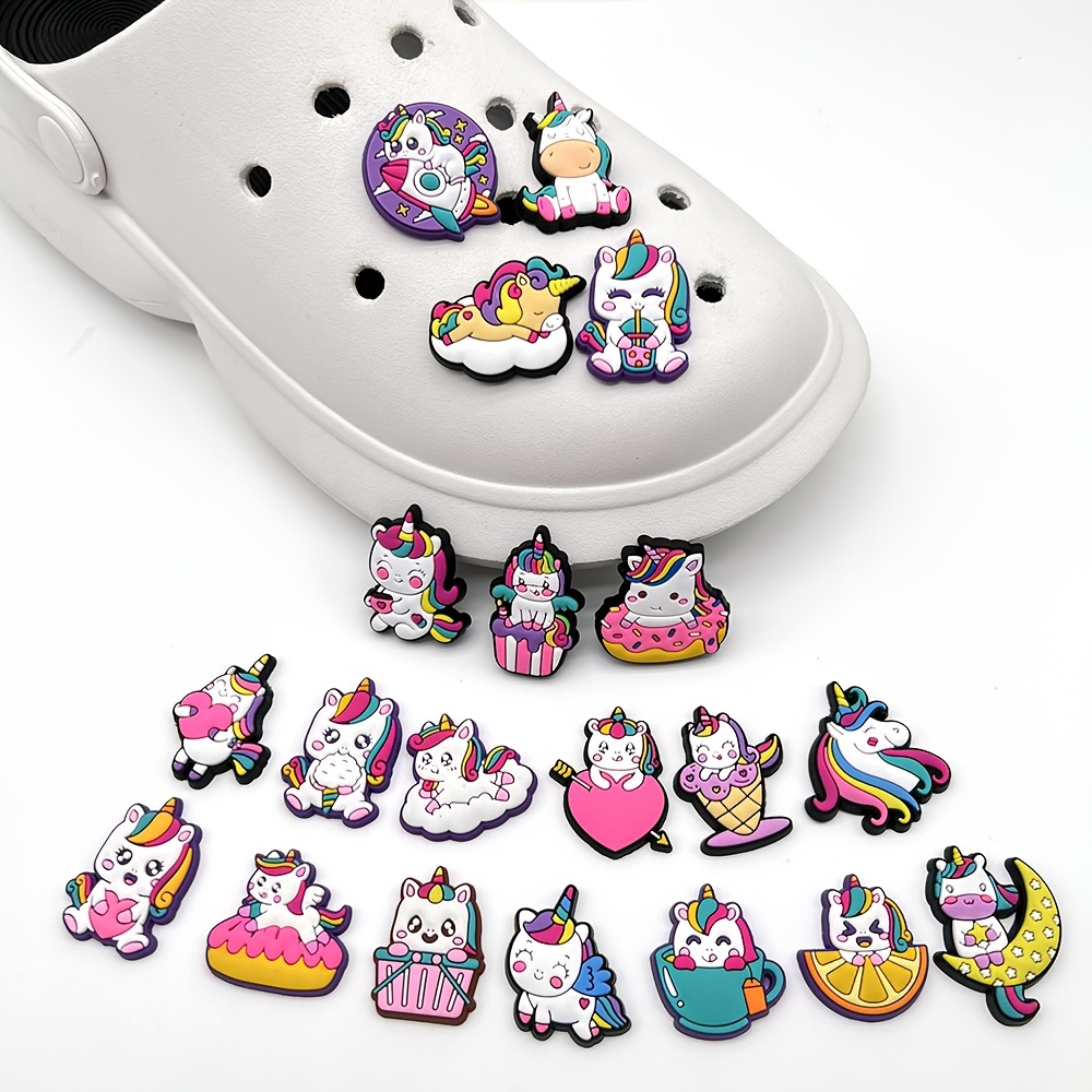 25 42Pcs Unicorn Shoe Decoration Charms for Clogs Sandals, Cute Rainbow  Shoe Accessories Charms for Girls Party Favors Gifts