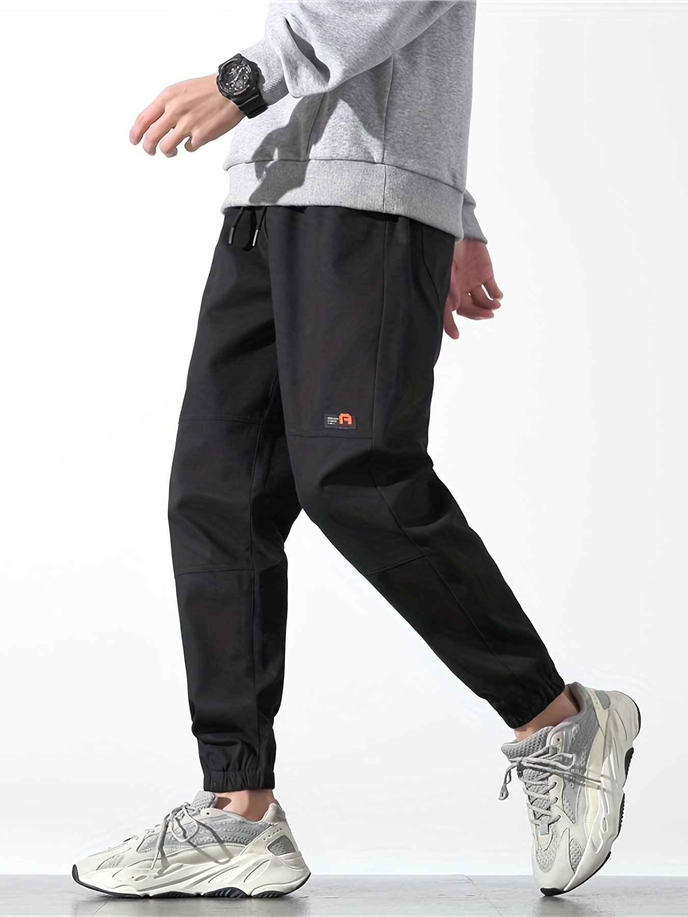 Black Cotton Drawstring Waist Pant