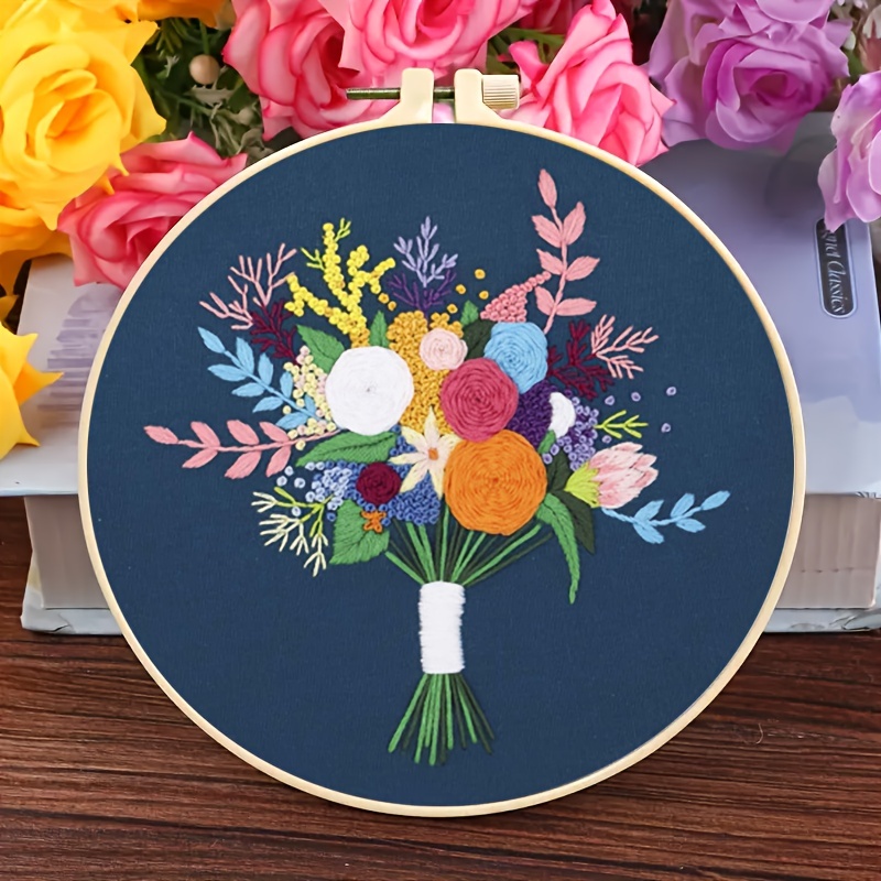 Embroidery Set, Simple Plant Flower - DIY Material Package