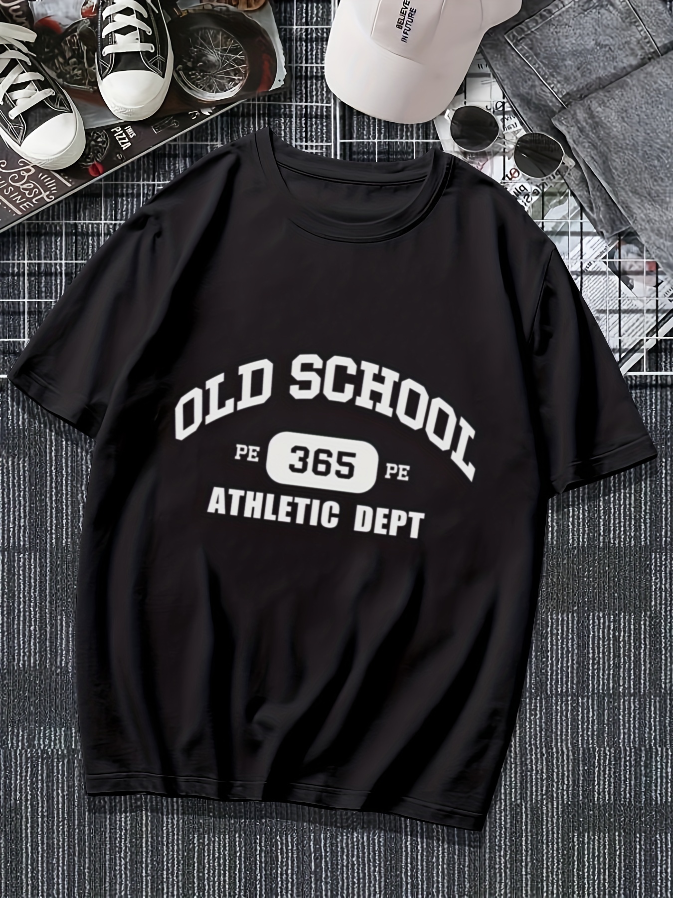 College Oversized Baseball Shirt, BLACK