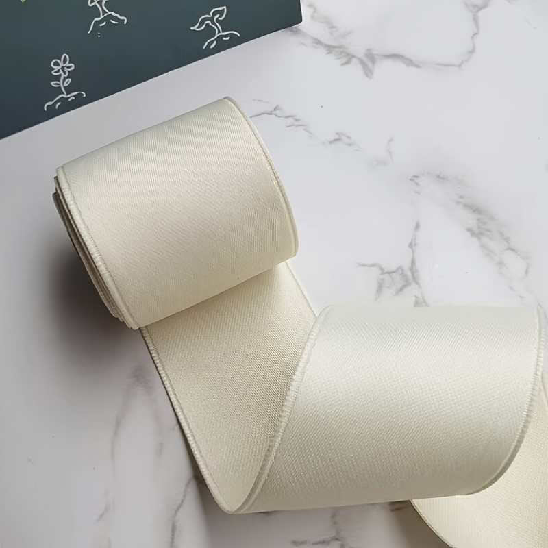 Image of 1pc Thick And High-density Double-sided Soft Ribbon In Burgundy Color, Used For Gift Boxes And Packaging - Jacquard Woven Ribbon With Colored Bow