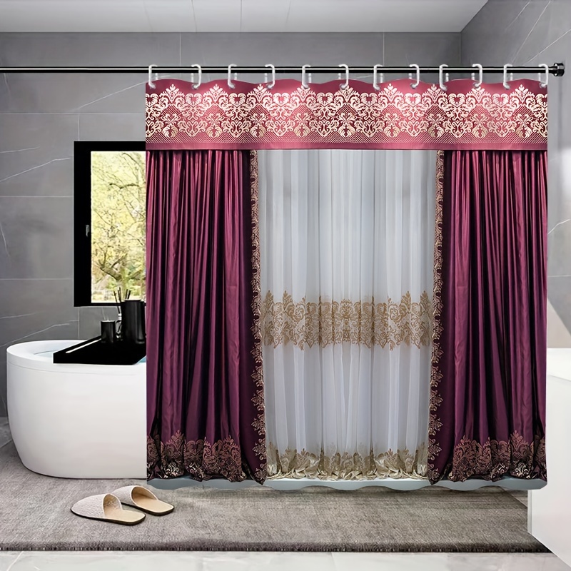 Cortina de ducha impermeable no en-2023 con agujero romano, cortinas de  partición, tela antimoho, accesorios de baño, hogar, nuevo