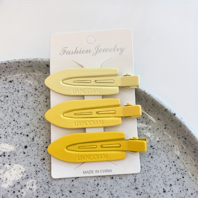 3pcs Solid Duck Billed Hair Clip Hair Accessories