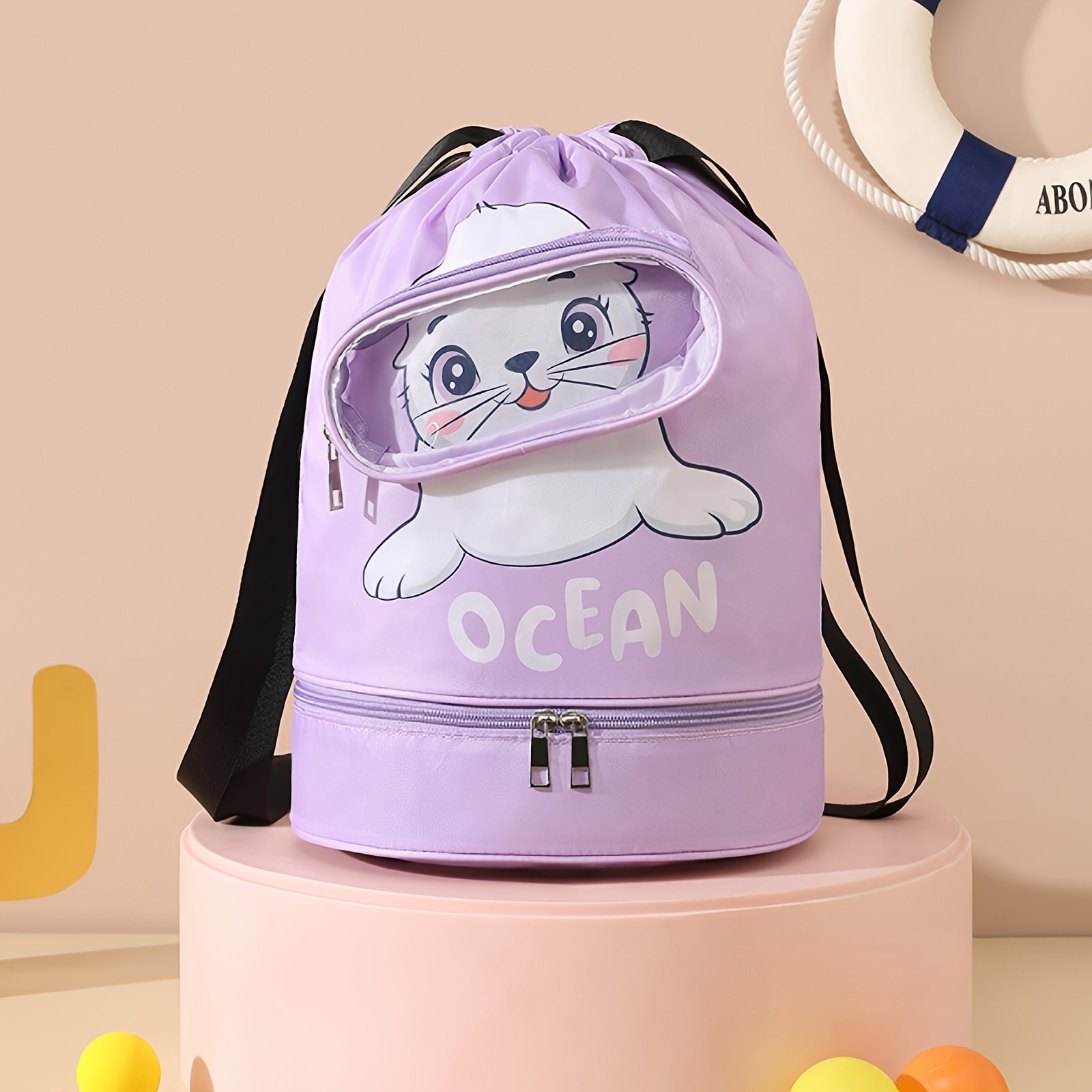 

Multi Functional Cartoon Storage Bag, Large Capacity Wet And Dry Separation Bag, Waterproof Bath Bag, Travel Fitness Storage Bag