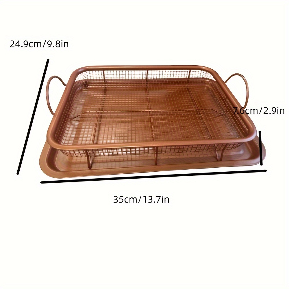 Non stick Baking Tray With Grill Crispy Basket - Temu