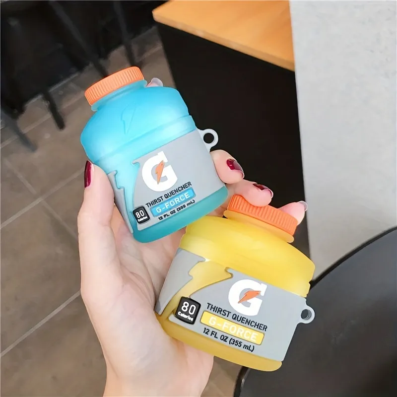 3d Cute Funny Drink Designer Soft Silicone Earphone Protective Case For  1/2,for Pro,for 3 - Temu