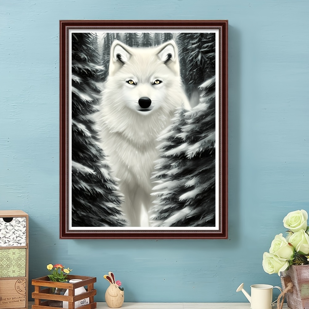 DIY Diamond Painting Wolf Number Kit for Adults, Wolf 5D Diamond Painting  Kit, Round Full Diamond Diamond Art Kit Home Wall Decor Picture 12x16 Inch