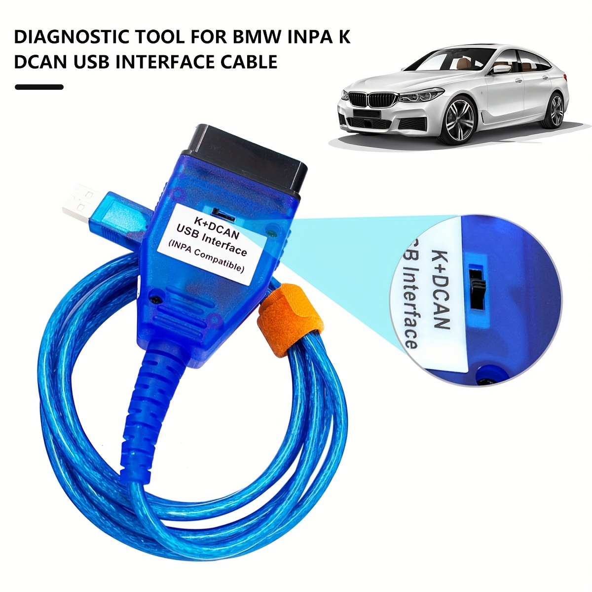 K+DCAN USB Interface with Switch OBDII Diagnostic Cable INPA EDIABAS for  BMW E92