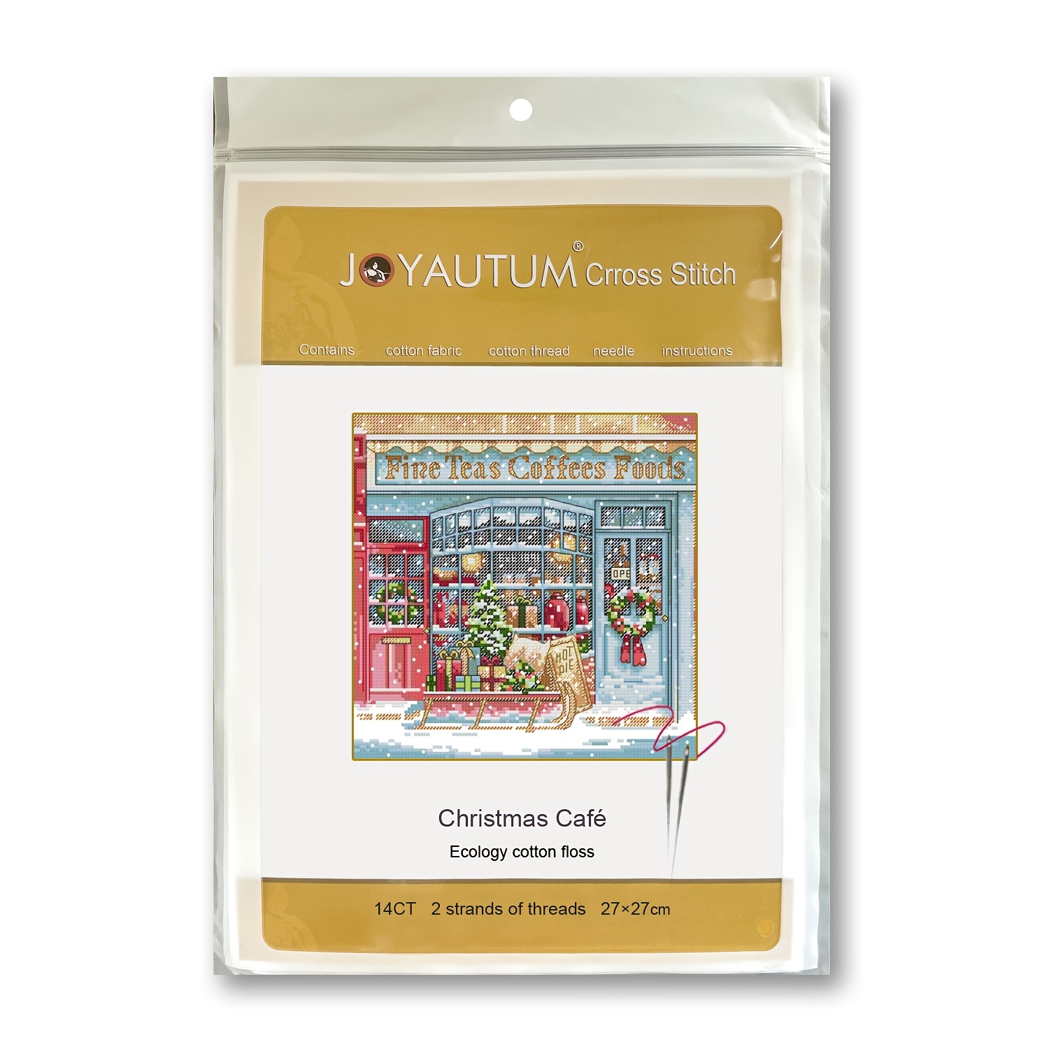 Christmas Gift Christmas Coffee House Cross Stitch Kit For - Temu