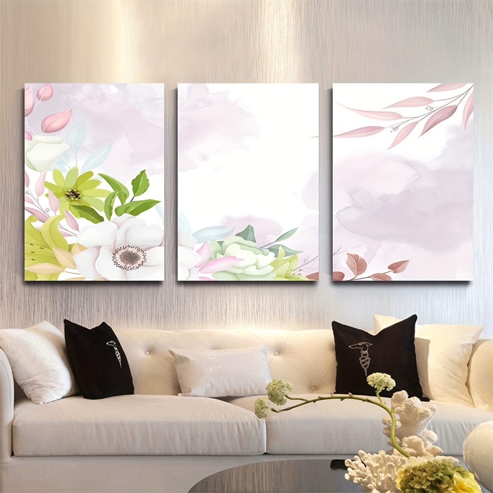 3 Unids/set Art Canvas Print Posters Flores Y Mujer Lienzo - Temu