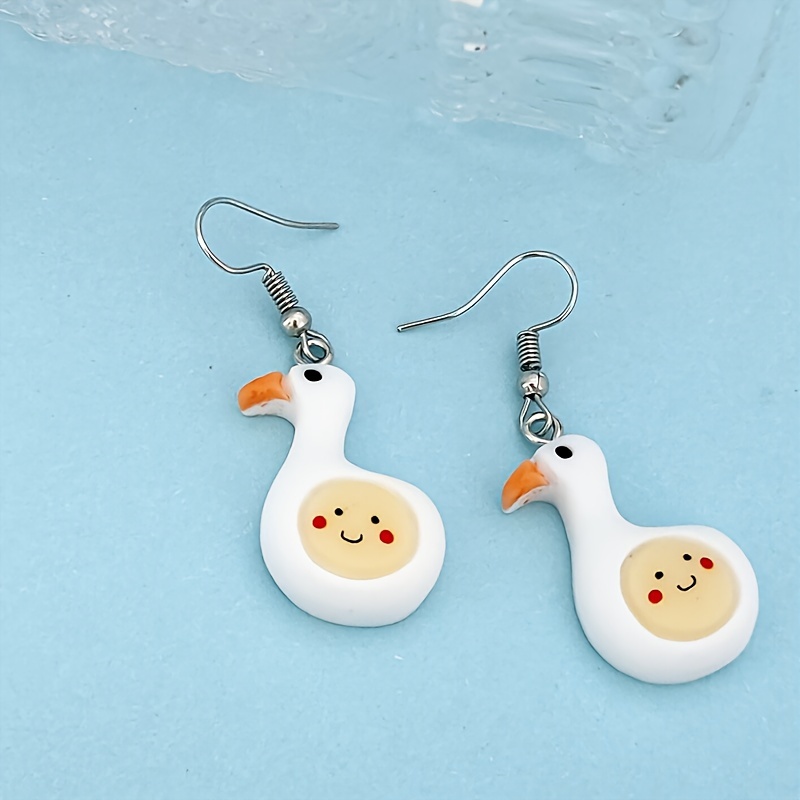 6 Pairs Rubber Duck Earrings Cute Ducky Earrings for Women Girls Resin Dangle Drop Earring Aesthetic Earring Jewelry Gifts