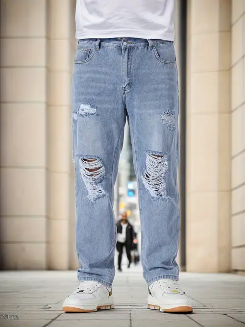 Men Fashion Denim Jeans - Temu Australia