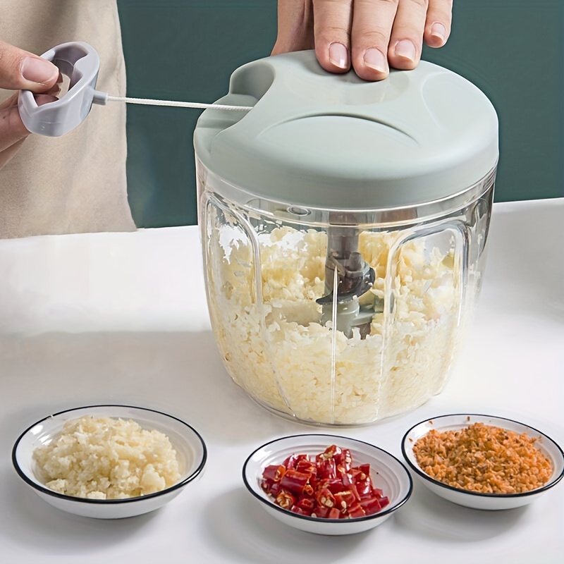 Cambom Manual Food Chopper, Hand Pull String Vegetable Chopper Onions  Chopper, Durable BPA free food safe material (2 Cup)