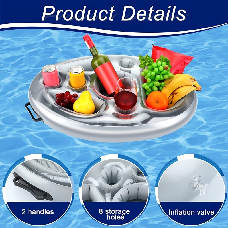 Dropship 2pc PVC Beverage Holder, Pool Float Food Drink Fruit Storage Pool  Float, Inflatable Floating Drink Holder Floating Tray For Summer Beach Pool  Party to Sell Online at a Lower Price