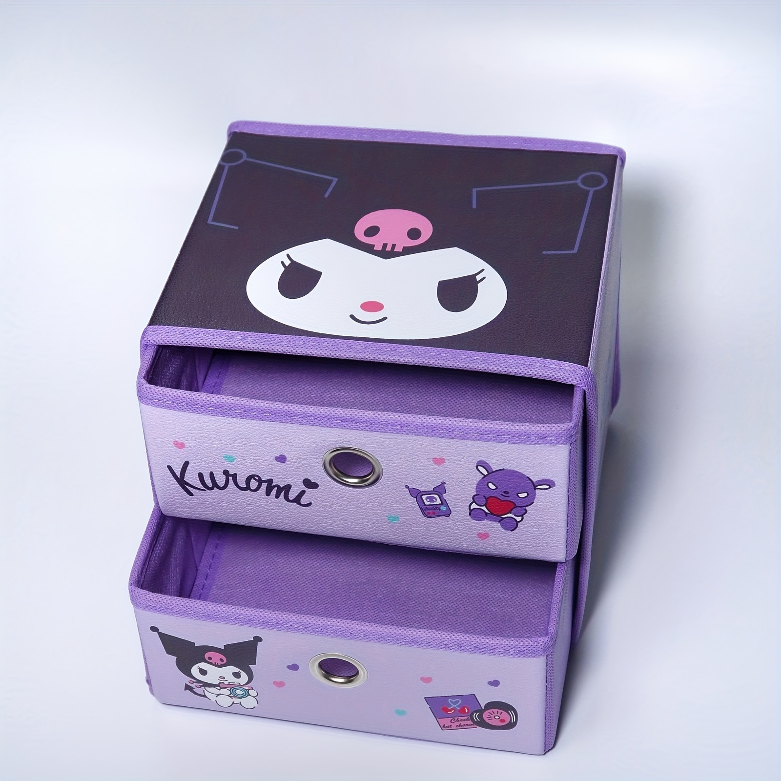 Sanrio Kuromi Folding Storage Box With Tattoo Toy Box 551694 Japan New