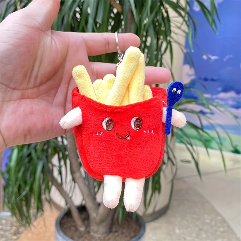 1pc Food Plush Keychain Hamburger Hot Dog French Fries Doll Soft