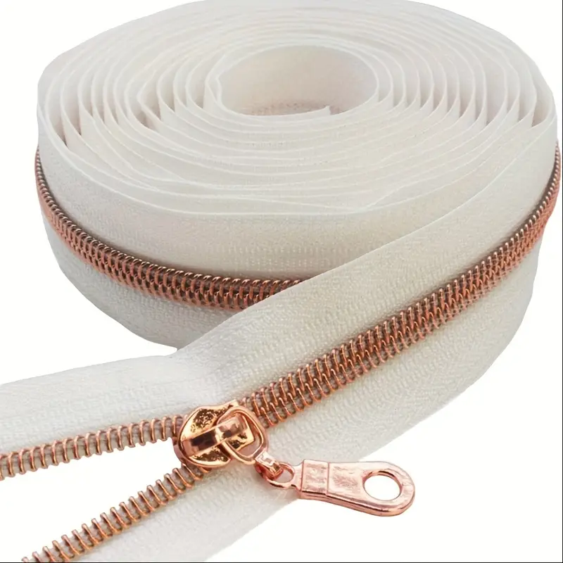 #5 Zippers by the Yard with Gold Coil