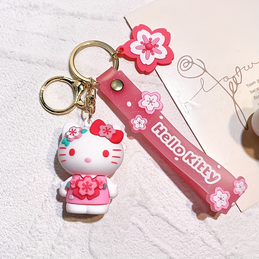 Pink Hello Kitty Sakura Keychain Keyring Bag Key Pendant Charm Cute Girl  Gift