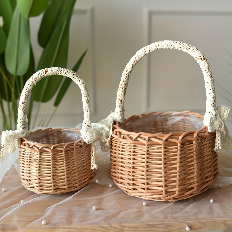 Flower Girl Basket, Hand-woven Wooden Flower Basket, Rectangular Hand-held,  Wooden Flower Basket, Flower Arrangements Basket, Rattan Woven Succulent  Plant Basket, Bridesmaid Gifts, Bride, Bachelorette Party, Wedding  Decorations For Reception - Temu Germany