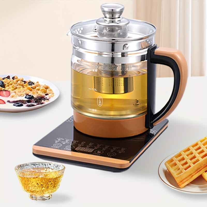 Hot Tea Maker Electric Glass Kettle with tea infuser and temperature  control. Automatic Shut off. Brewing Programs for your favorite teas and  Coffee.