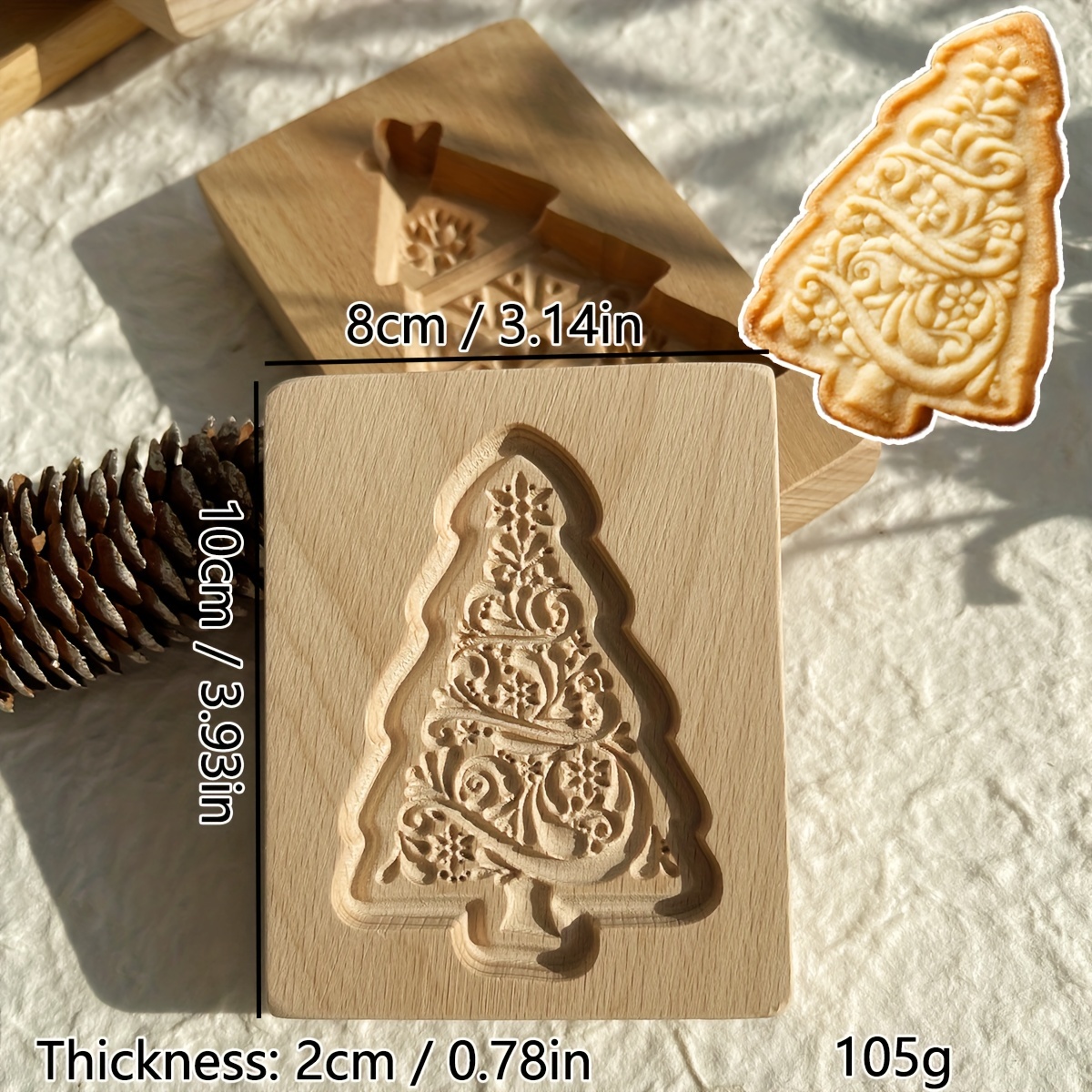 Cookie Mold Shortbread Mold Wooden Biscuit Cutter Cookie Mold Cutter  Gingerbread Biscuit Shortbread Mold(Squirrel)