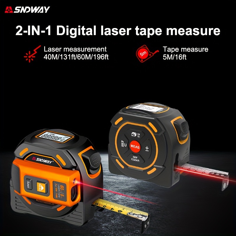 SNDWAY Télémètre laser numérique 50m, ruban à mesurer, distance