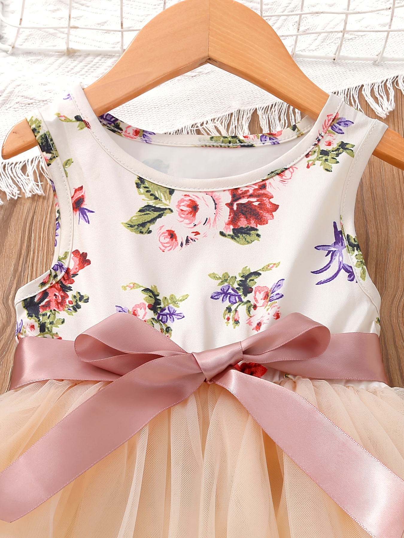 Vestido De Tul Colorido Con Flores Para Niñas Disfraz De - Temu