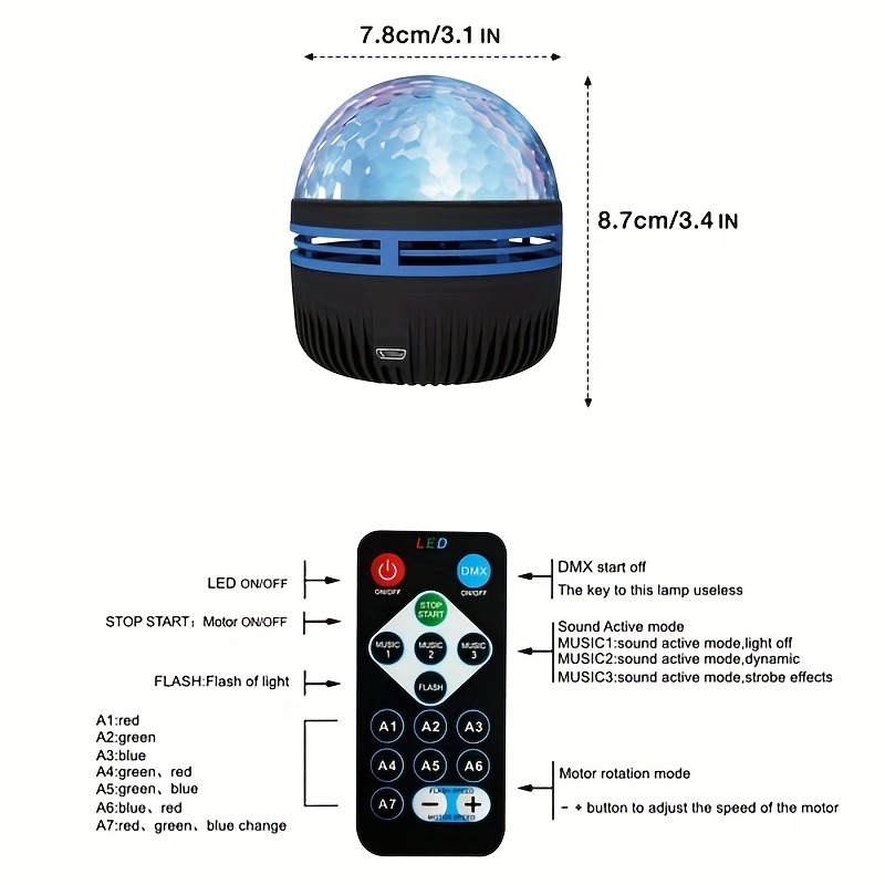 Lampara Proyector Bluetooth USB Relajante con Control Ideal para