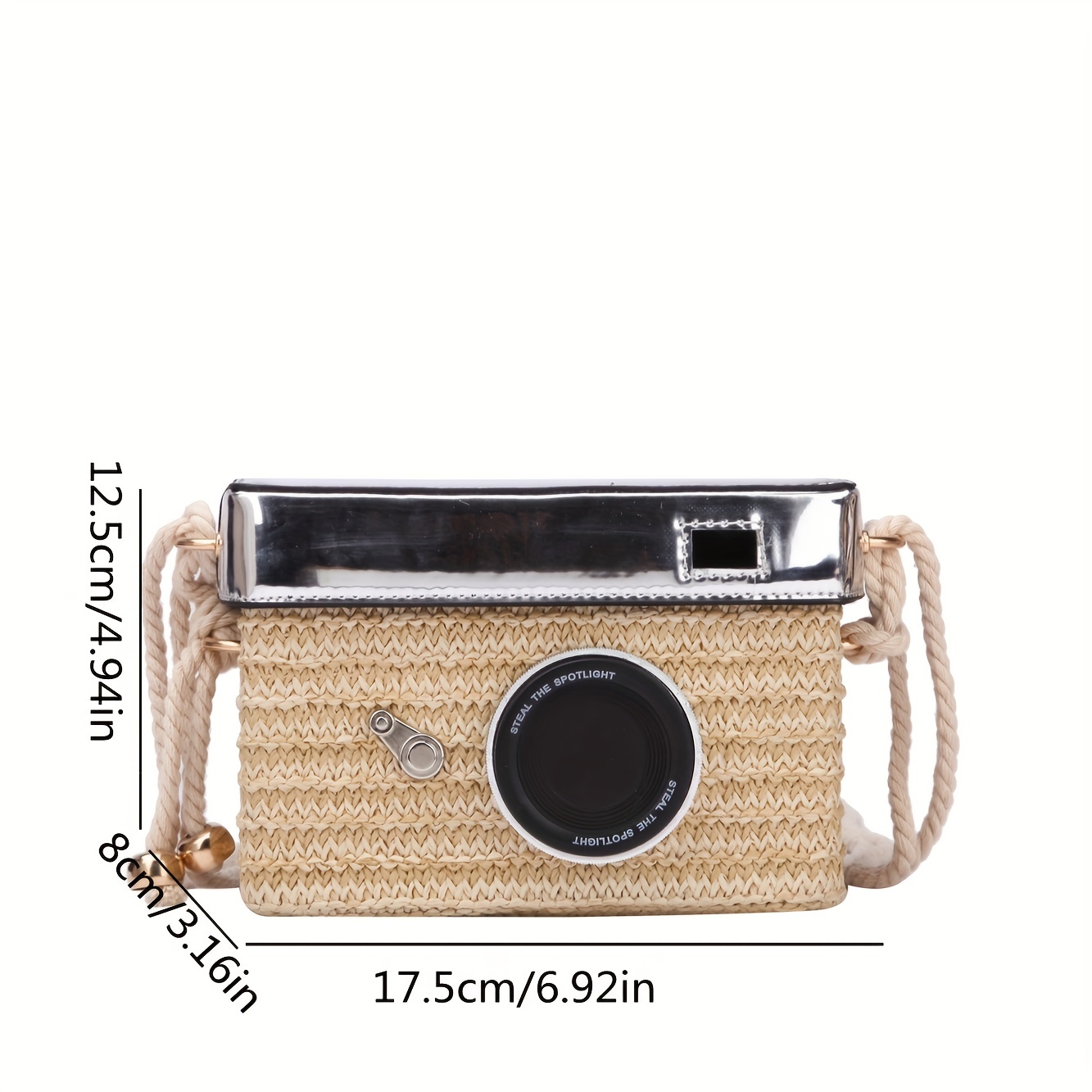 Straw Cross Body Camera Bag