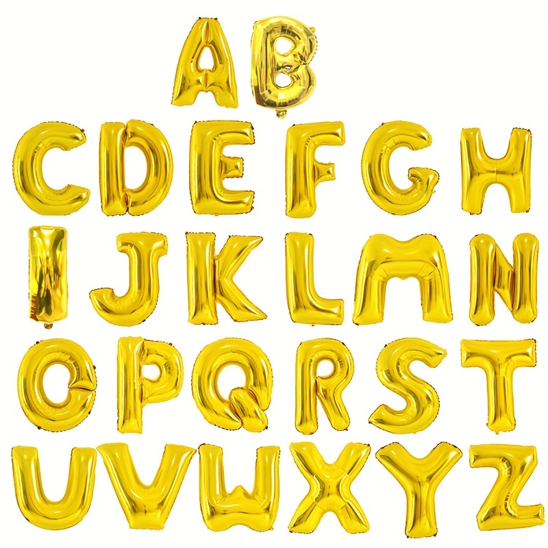  Globos de letras doradas de 16 pulgadas – Letras de globo  personalizadas, Globos del alfabeto, Globo de letras de papel de aluminio  de oro rosa