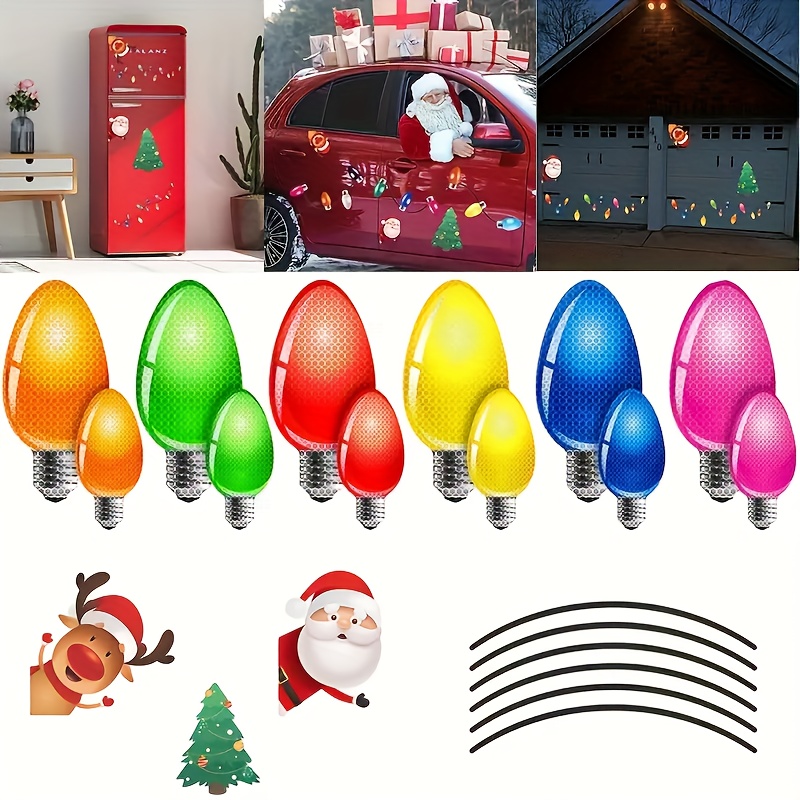 8 Stück Reflektierende Weihnachtslichter Glühbirne, Auto Magnete Set für  Feiertage, Auto Garage Kühlschrank Aufkleber mit Magnetdraht - Temu Germany