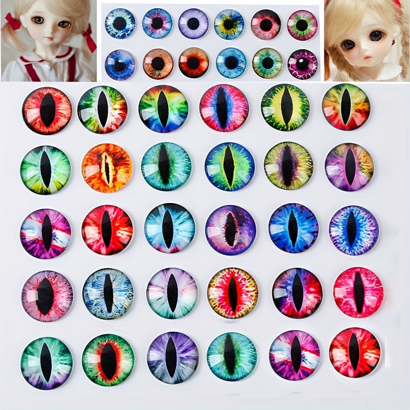 50pcs/set Peluche Yeux Yeux de Sécurité en Résine pour Bricolage Poupée  Artisanat Ensemble, Bouton d'Oeil de Chat en Résine 