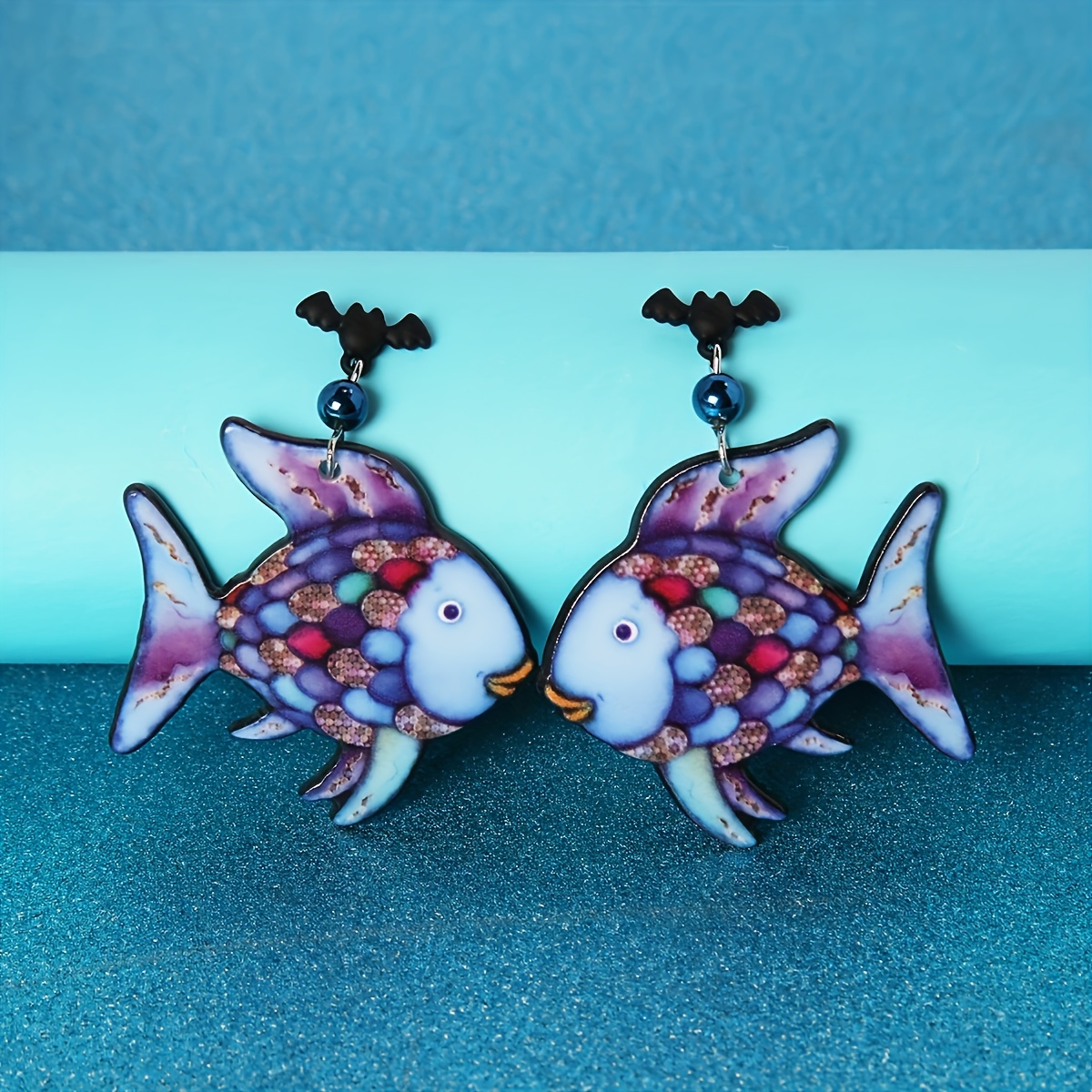 Small Fish Earrings Female Design Creative Personality Three Fishhook  Earrings 