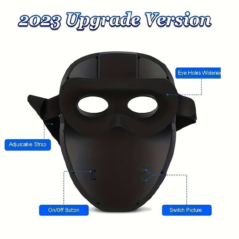 This face mask with LEDs comes with 70 static faces preinstalled