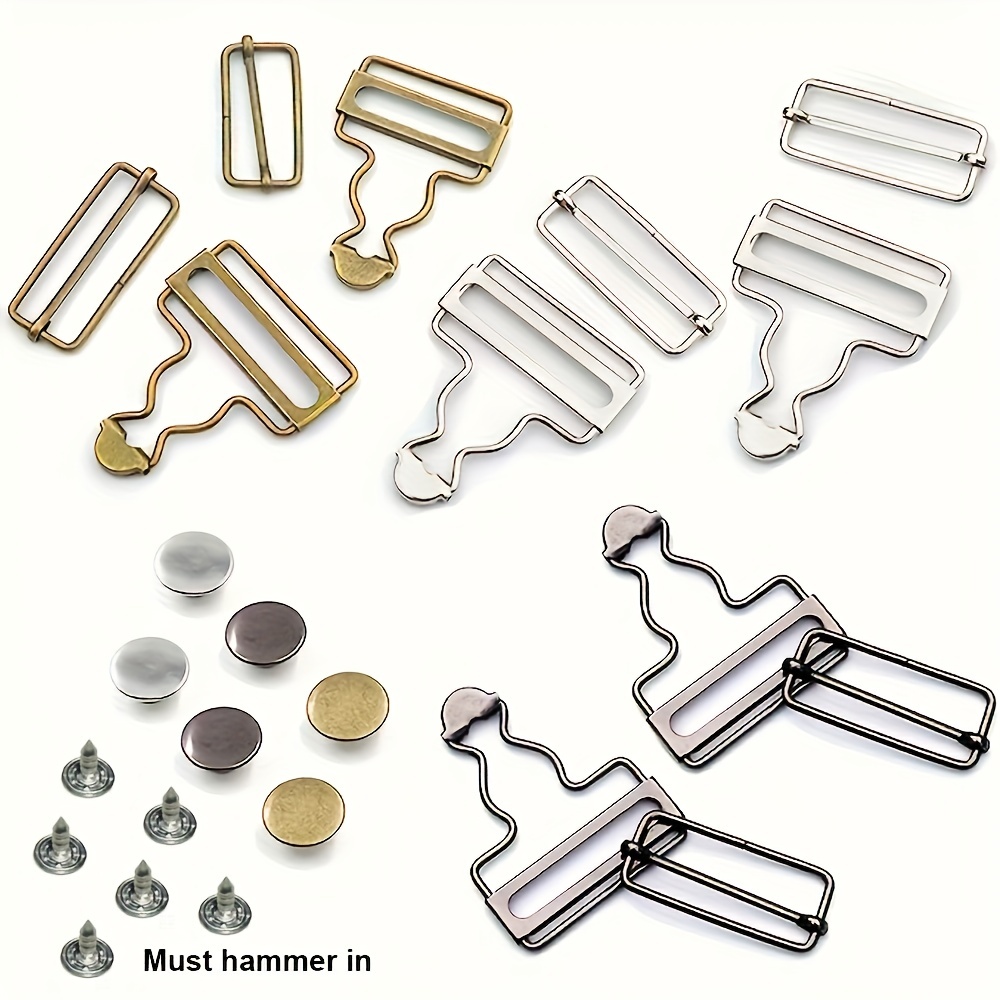 silver, Bronze) 4 Pieces Overalls Buckles, Metal Suspender Buckles, Metal  Buckles With Sliding Rectangular Fasteners, For Suspenders, Belts, Jackets