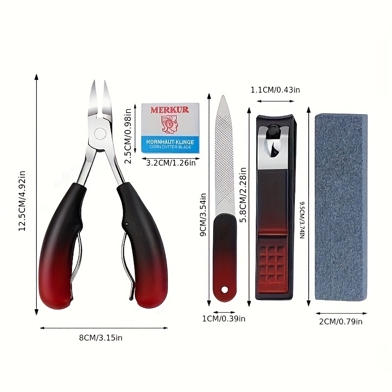 8 Pcs Toenail Clippers, Thick & Ingrown Toe Nail Clippers for Men
