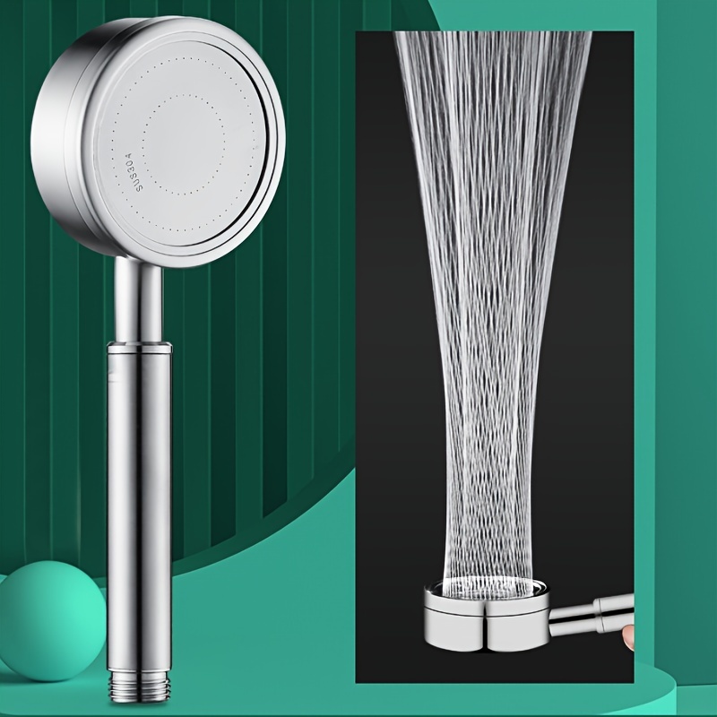 1pc High Pressure Shower Head Handheld Showerhead Matte Black Silvery