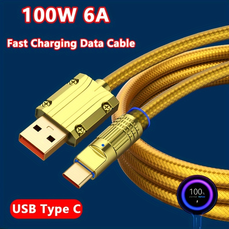 Cable USB tipo C USB-C, cargador rápido de carga rápida para Samsung S10,  S9, Huawei