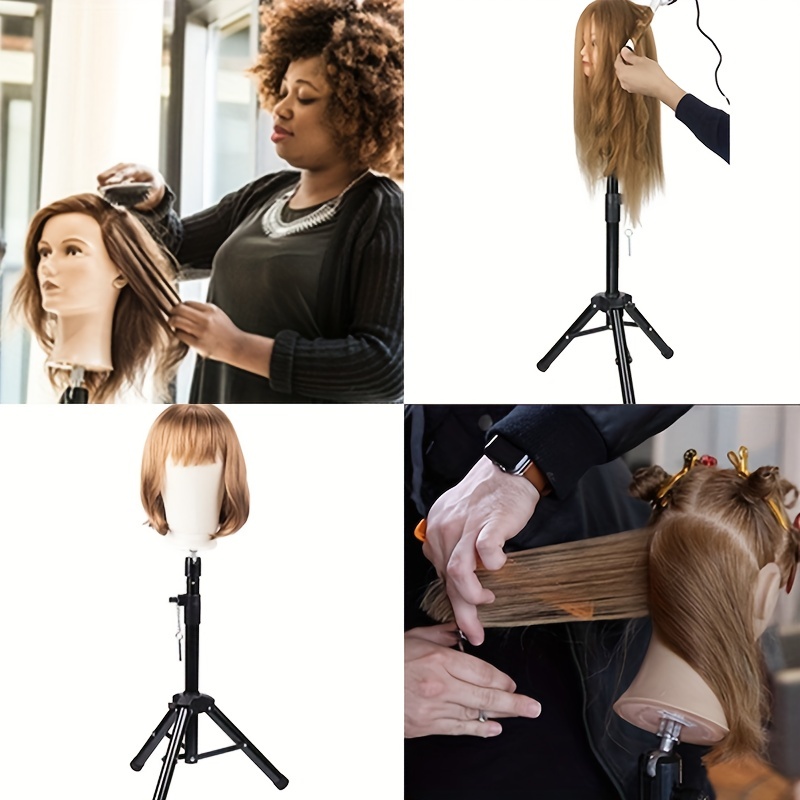 Adjustable Metal Mannequin Head Stand With Wig And T - Temu Australia