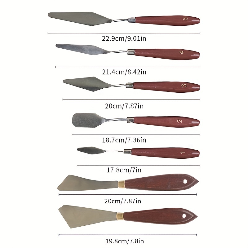 Professional Color Mixing Knife Set Wooden Handle Stainless - Temu