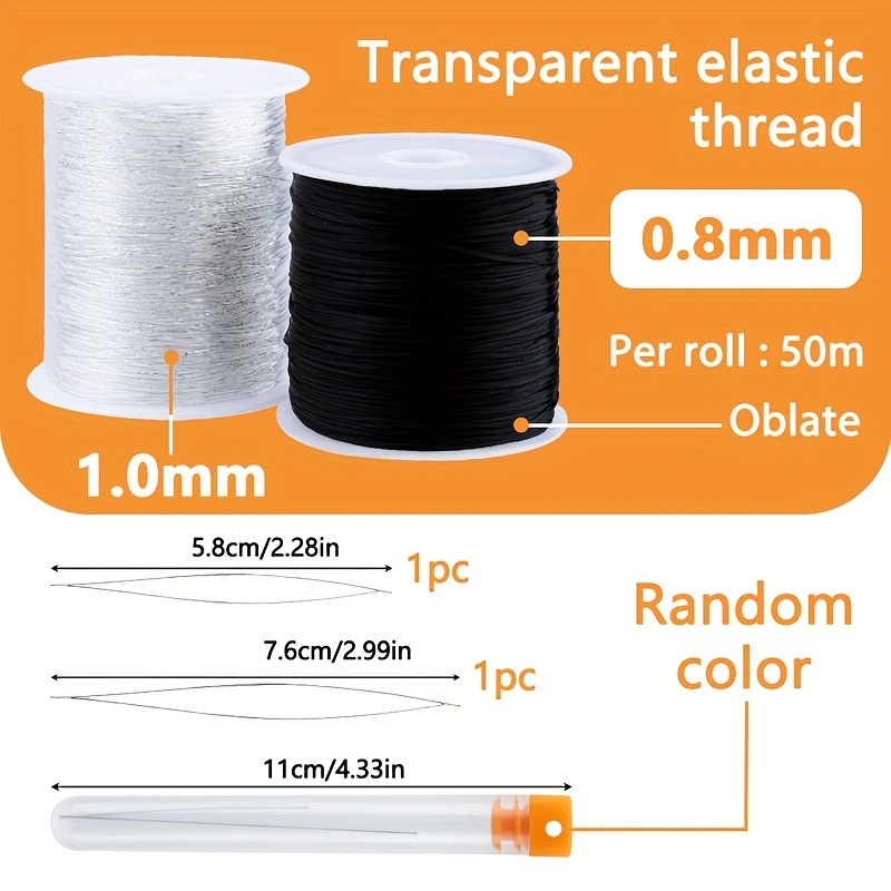 Stretchy Crystal String For Bracelets With Needle Threader 2 - Temu