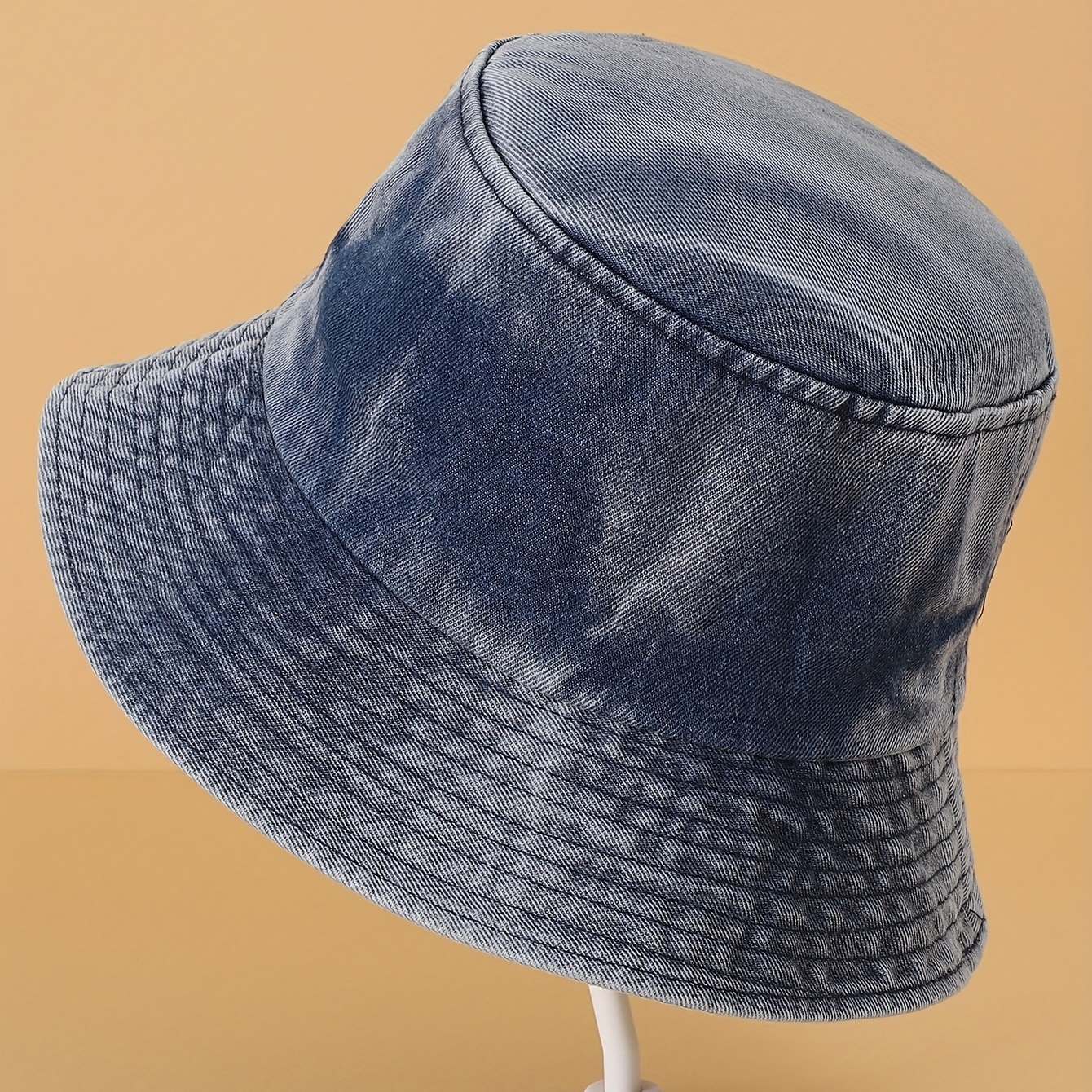 Classic Blue Denim Bucket Hat Trendy Washed Distressed Casual Basin Hats  Breathable Fisherman For Women - Temu