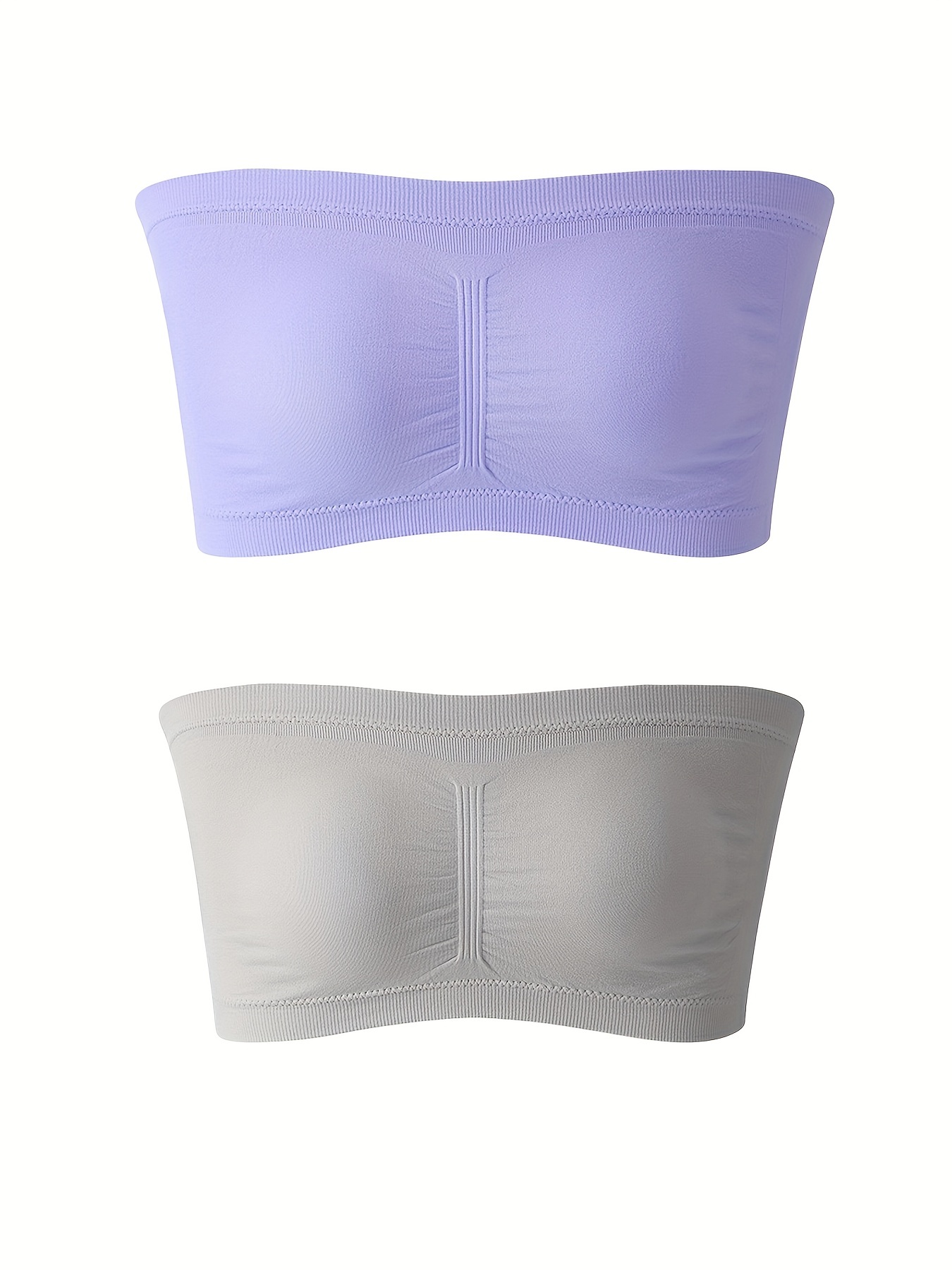 Seamless Bandeau Bra Top, Strapless Non Padded Nylon Stretch Bra, Women's  Underwear & Lingerie