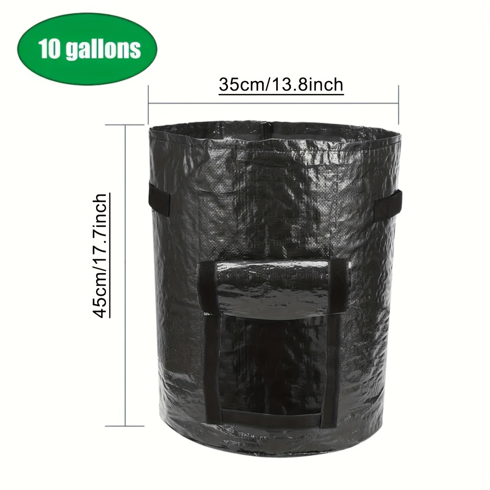 4 Pack - 10 Gallon Grow Bags, with Flap and Handles | adamsbargainshop