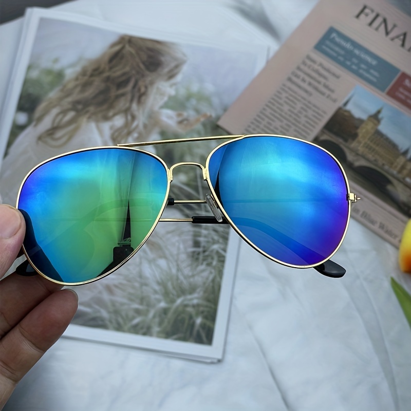 Fashion Blue Mirrored Sunglasses for Women Men Outdoor Sports