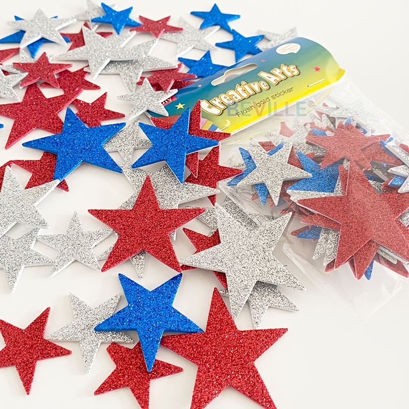 70pcs Colorful Glitter Glitter Stickers - Perfect For DIY Kindergarten  Classroom Party Decorations, Christmas Star Decoration Wall Crafts (Color  Mixin