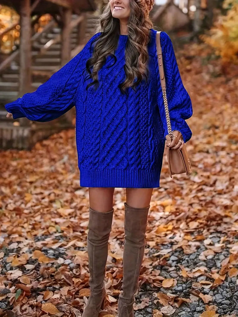 blue sweater dress